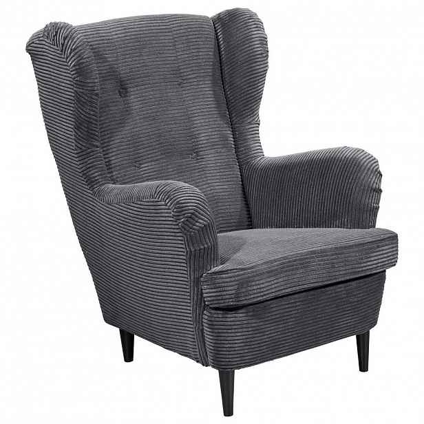 MID.YOU KŘESLO UŠÁK, textil, tmavě šedá
