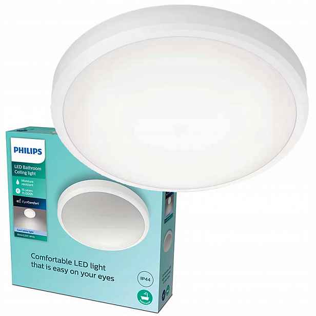 Stropní Svítidlo Stropní Svítidlo Led koupelnová 17W 1700lm 4000K IP44 Bílá Philips