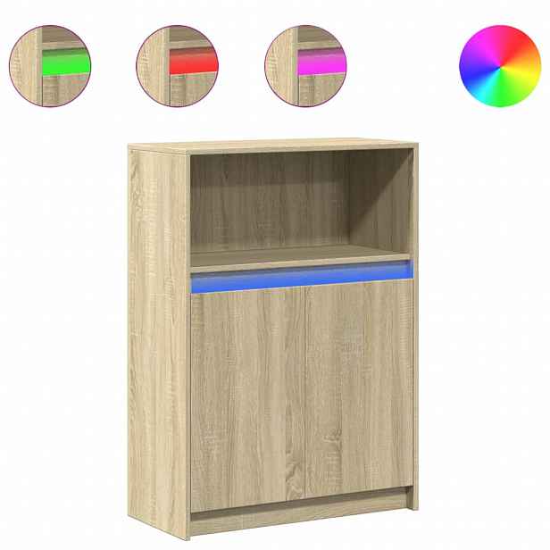 vidaXL Příborník LED dub sonoma 72 x 34 x 100 cm kompozitní dřevo