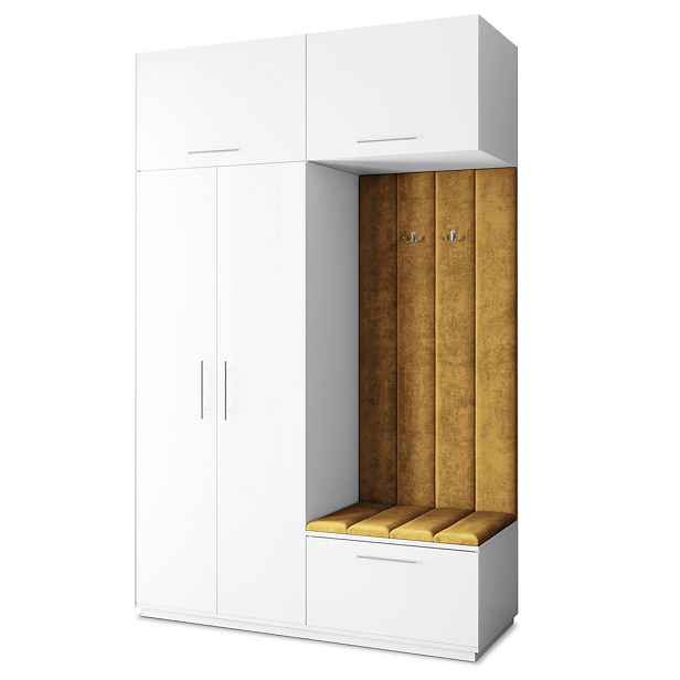 MASSENO MODERNÍ PŘEDSÍŇOVÁ SESTAVA REMA, 150/240/60 cm, bílá