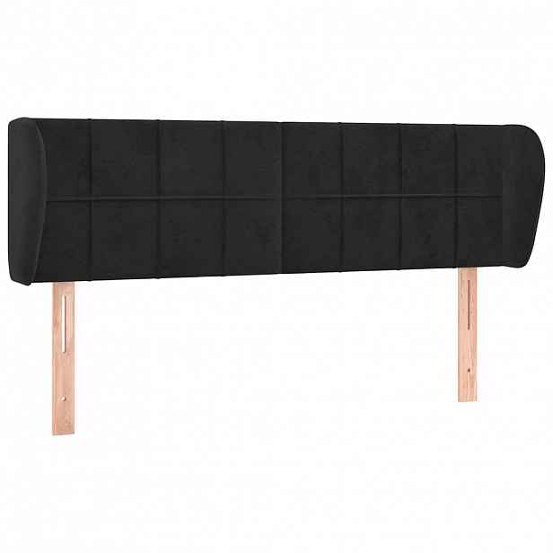 vidaXL Čelo postele typu ušák černé 147x23x78/88 cm samet