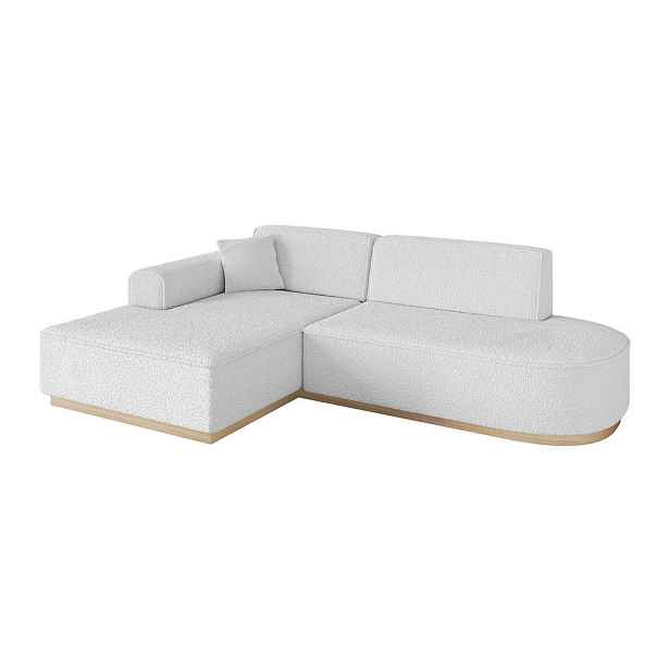 ALTDECOR ROHOVÁ SEDAČKA s otomanem, levá IREA-L1 232x165x80 Bílá Buklé