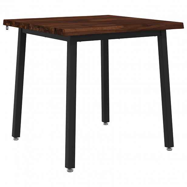 vidaXL 90 x 90 x 75 cm Masivní akátové dřevo Tmavě hnědá a černá
