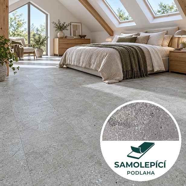 Vinylová podlaha samolepící Canadian Design Beton šedý Peel & Stick, 609,6 x 304,8 mm, Egibi