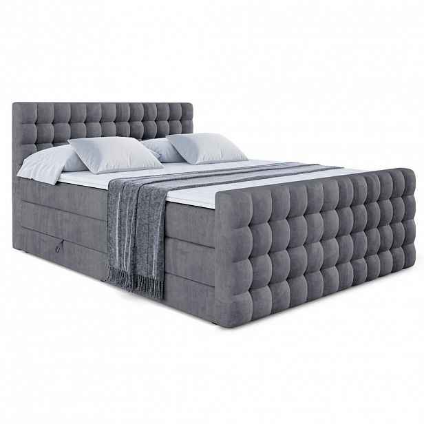 ALTDECOR POSTEL boxspring VIONE-Z KING – 180 x 200 – H3/H4 – tmavě šedá