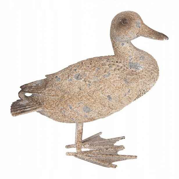 Clayre & Eef Hnědá antik dekorace kachna Duck 22*15*21 cm