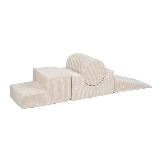 Krémové manšestrové pěnové hřiště 45x170x30 cm Montessori – Meowbaby