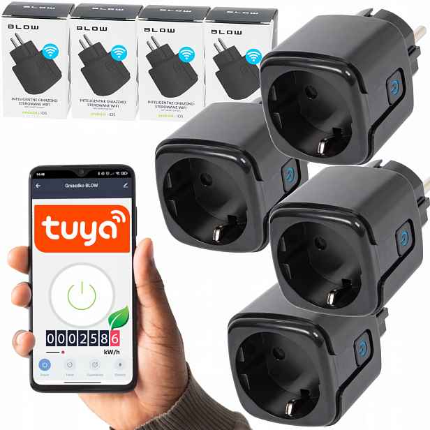 4x Inteligentní Zásuvka WiFi Smart Tuya Měří Watty Programátor S Časovačem