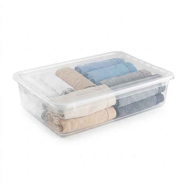 Keeeper Úložný box s víkem (má dvě funkce) BEA Clearbox 8L, 39 x 26,5 x 10 cm