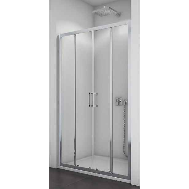 SanSwiss TOPS4 1400 50 07 Sprchové dveře dvoudílné 140 cm, aluchrom/sklo