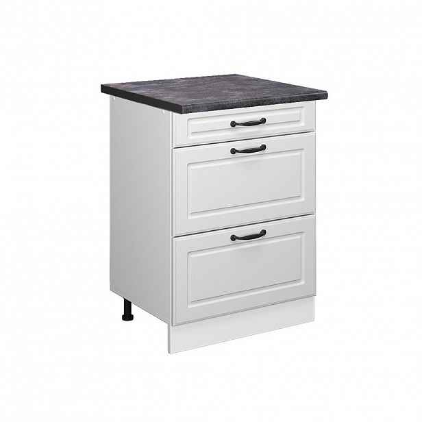 Vicco SPODNÍ SKŘÍŇKA KUCHYŇSKÉ LINKY R-Line Bílý venkovský dům 60 cm se zásuvkami, PD Antracit