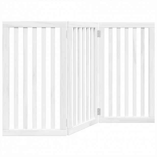vidaXL Zábrana pro psy skládací 3 panely bílá 150 cm topolové dřevo