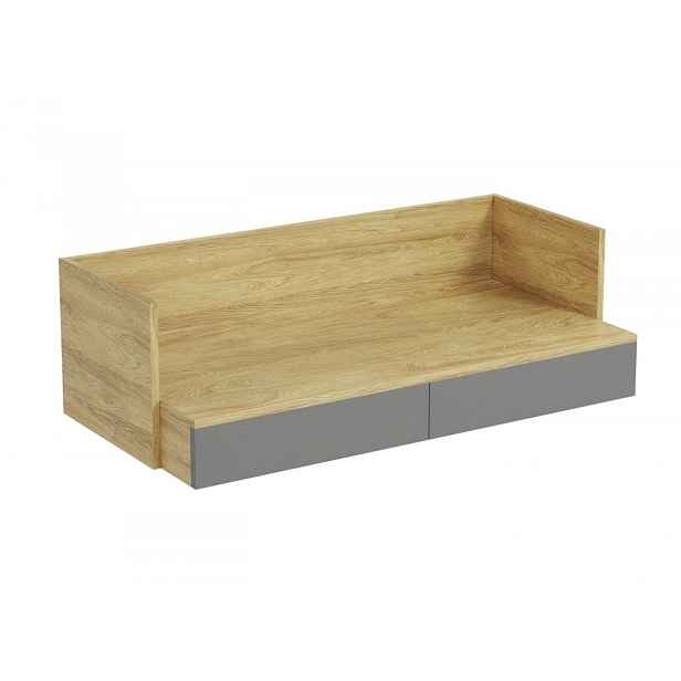 HALMAR Psací stůl MOBIUS 2S dub hickory/šedá