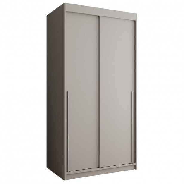 Home Collective ŠATNÍ SKŘÍŇ S POSUVNÝMI DVEŘMI 100 cm šířka, kašmírová se stříbrným úchytem