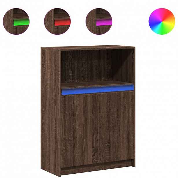 vidaXL Příborník LED hnědý dub 72 x 34 x 100 cm kompozitní dřevo