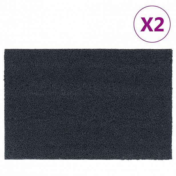 vidaXL Rohožky před dveře 2 ks tmavě šedé 40 x 60 cm kokosové vlákno