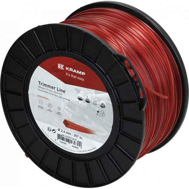 Žací struna Ø 2.4 mm 207 m čtvercová červená Kramp NL24207SKR