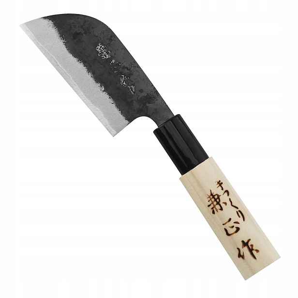 Kanetsune Shirogami#3 Kurouchi Japonský Nůž Káva-Muki 60-61HRC 8 cm