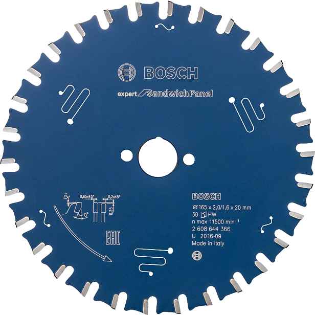 Kotouč pilový Bosch Expert for Sandwich 165×20×1,6 mm 30 z.