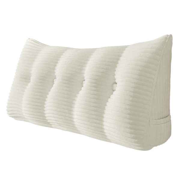 Vercart ZÁDOVÝ POLŠTÁŘ na postel kord Bílý 120 cm