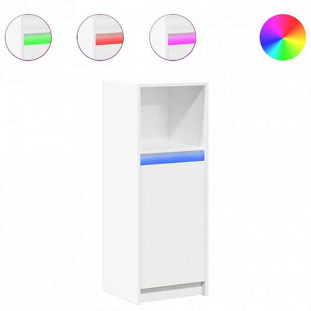 vidaXL Příborník LED bílý 38 x 34 x 100 cm kompozitní dřevo
