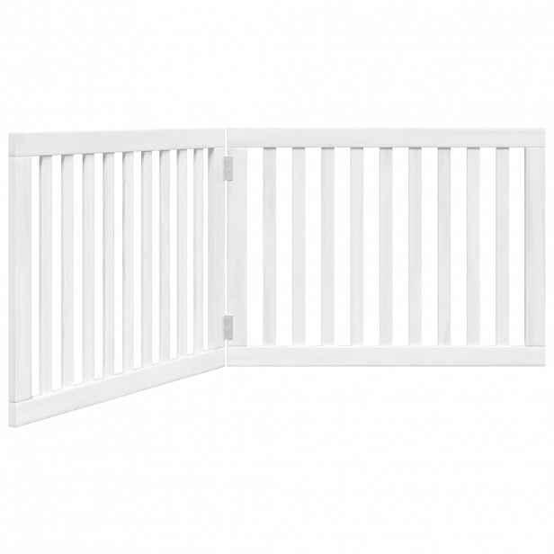 vidaXL Zábrana pro psy skládací 2 panely bílá 160 cm topolové dřevo