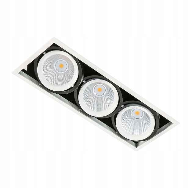 Lampa zapuštěné trojité nastavitelné Led svítidlo černá bílá 3000K Italux