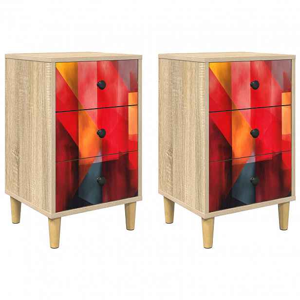 vidaXL Noční skříňka HEESCH 2 ks Dub sonoma 36 x 33 x 60 cm