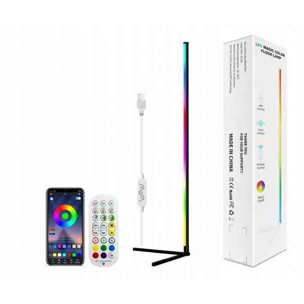 Stojací rohová Led lampa Rgb dálkový ovladač nebo ovládaná aplikací