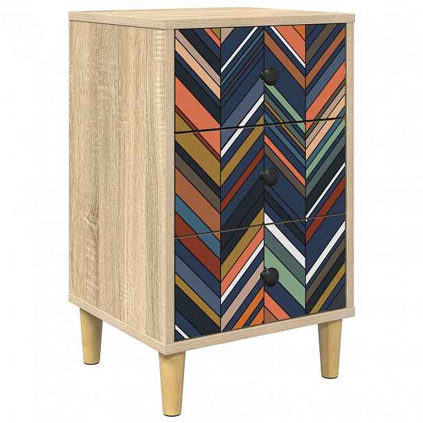 vidaXL Noční skříňka OMMEN Dub sonoma 36 x 33 x 60 cm Kompozitní dřevo