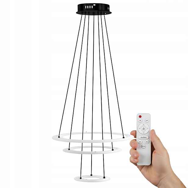 Závěsná Led lampa černá designové kroužky kruhy moderní černá bílá
