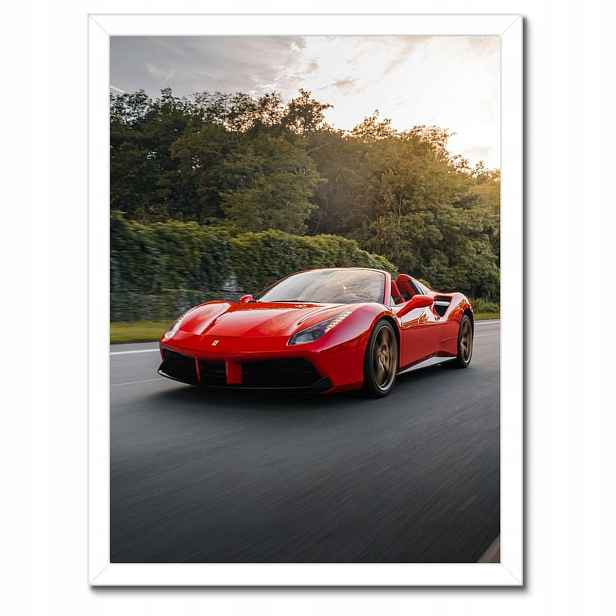 Plakáty v rámu 30x40 Červené Ferrari Cesta