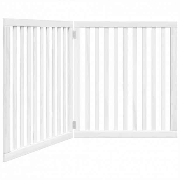 vidaXL Zábrana pro psy skládací 2 panely bílá 160 cm topolové dřevo