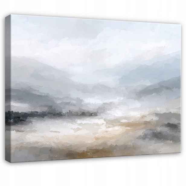 Šedý Obraz Abstrakce Akvarel Do Předsíně Kanceláře Moderní 120x80