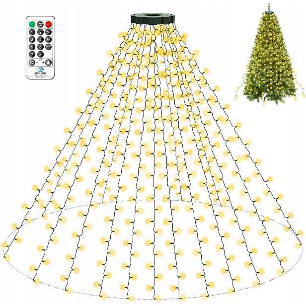 Vánoční osvětlení na stromeček litogo, 2M 400LED, 16 provazů s dálkovým ovládáním
