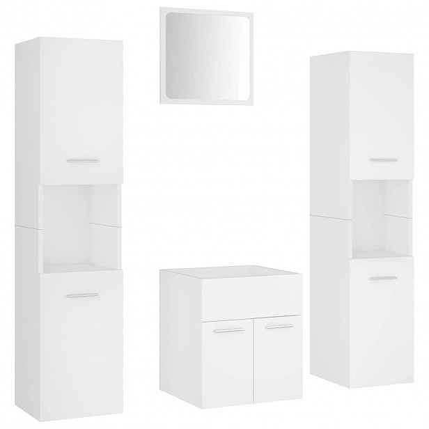 vidaXL Set koupelnového nábytku bílý dřevotříska