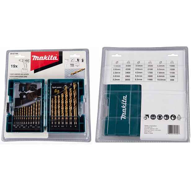Makita B-67795 Sada Vrtáků Do Kovu 19KS