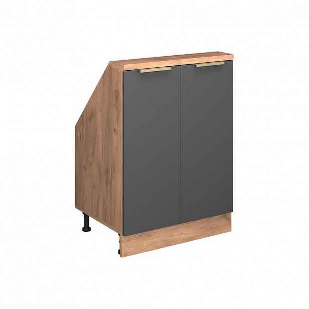 Vicco ŠIKMÁ SKŘÍŇ Rion Antracitově zlatý 60 x 81.6 cm se 2 dvířky