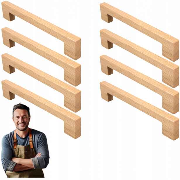 Nábytková Úchytka pro skříňku Zásuvky Klas 160 mm Dřevěný Dubový 8ks