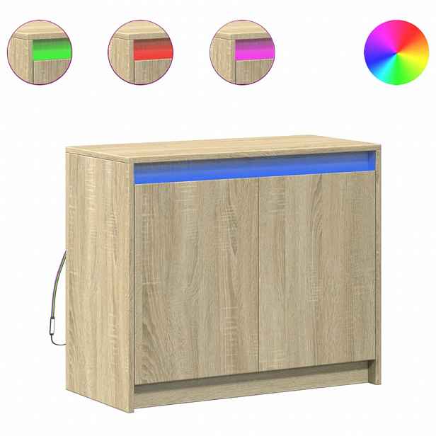 vidaXL Příborník LED dub sonoma 72 x 34 x 61 cm kompozitní dřevo