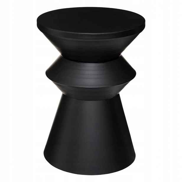 Kovový Konferenční Stolek Černý kulatý Vintage průměr 36 cm Totem