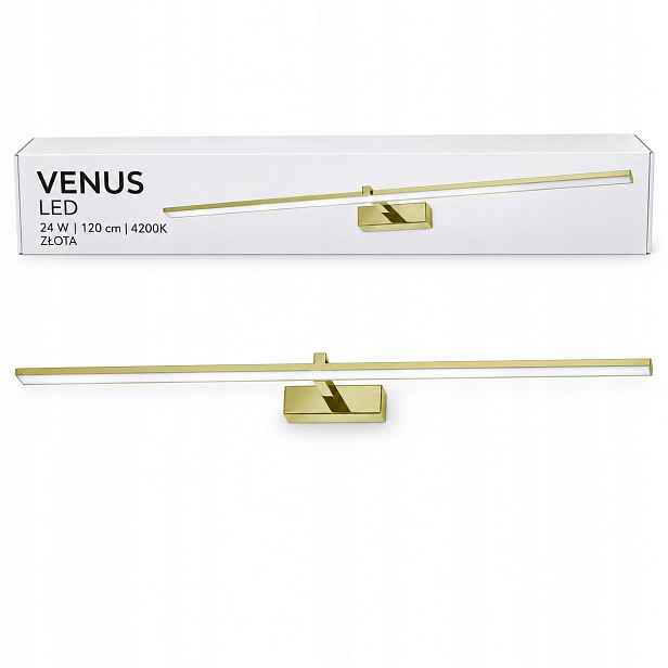 Led lampa Venus 24W 120 cm zlatá nad komodu do obývacího pokoje 4200K IP44 1640lm