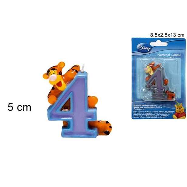 PROHOME - Svíčka číslice 4 Medvídek Pú