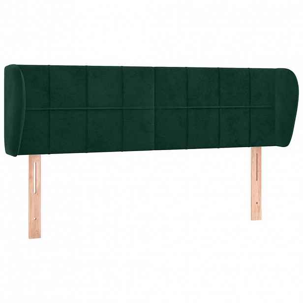 vidaXL Čelo postele typu ušák tmavě zelené 147x23x78/88 cm samet