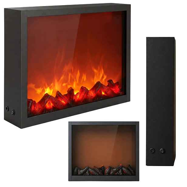Dekorativní Krb Led Kovový 10X41X35 CM Elektrický, Černý, Do Interiéru