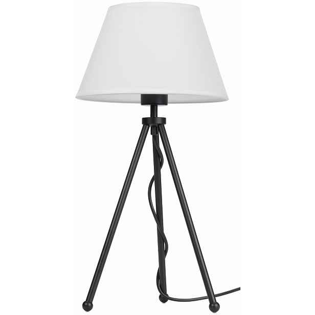 Stojací lampa černá Neptun Mini s bílým stínítkem Karo