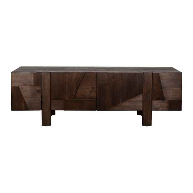 TV stolek z masivního dřeva v tmavě přírodní barvě 188x60x45 cm Bruneau – Dutchbone