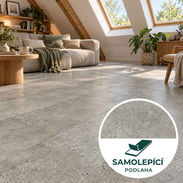 Vinylová podlaha samolepící Canadian Design Beige stone Peel & Stick, 609,6 x 304,8 mm, Egibi