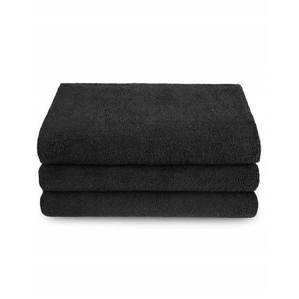 3X Tuva Home Luxusní černý hotelový ručník 50x90 cm bavlna froté 450 g