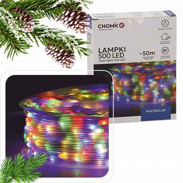 Led Micro Lampy Na Cívce 500 L Vánoční Multicolor 3+50 M
